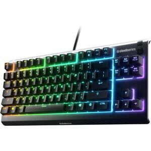 SteelSeries Apex 3 TKL Gaming Keyboard 8-Zone RGB Lighting Ten Keyless Black NEW